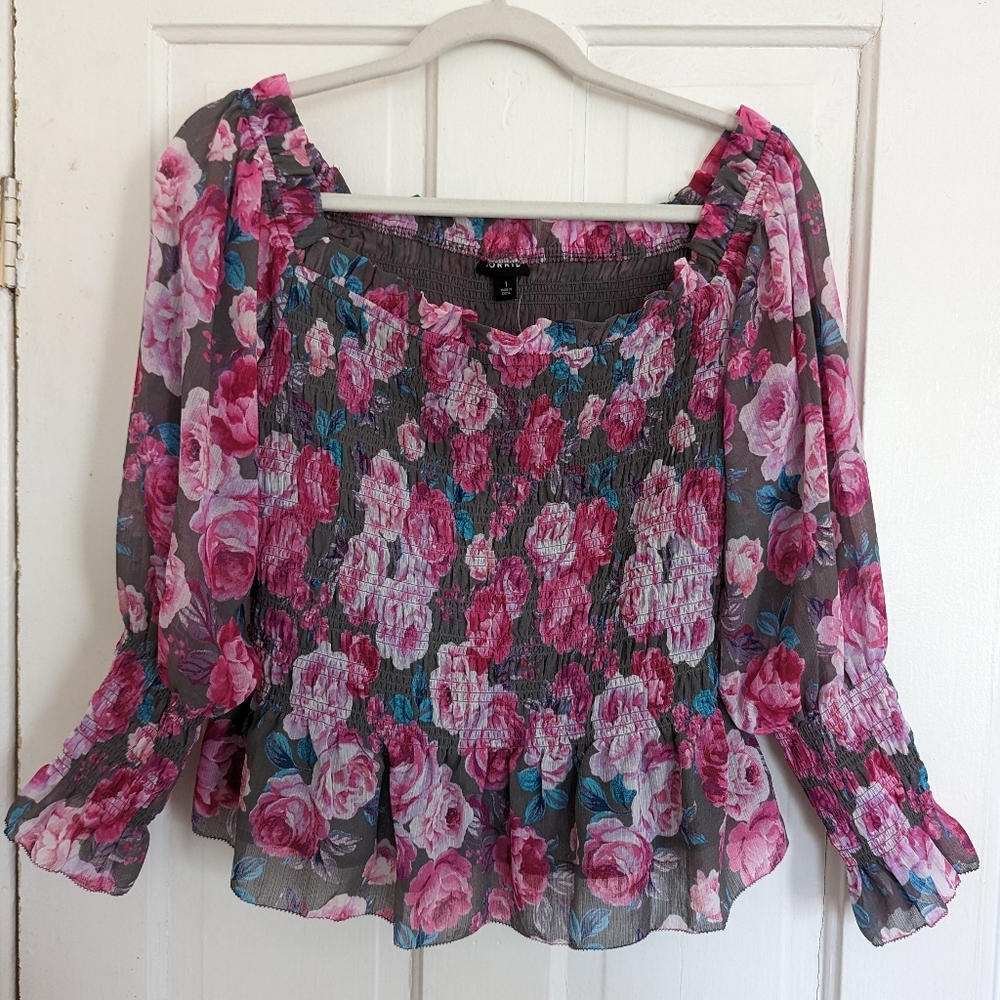 Torrid, Floral off the shoulder blouse